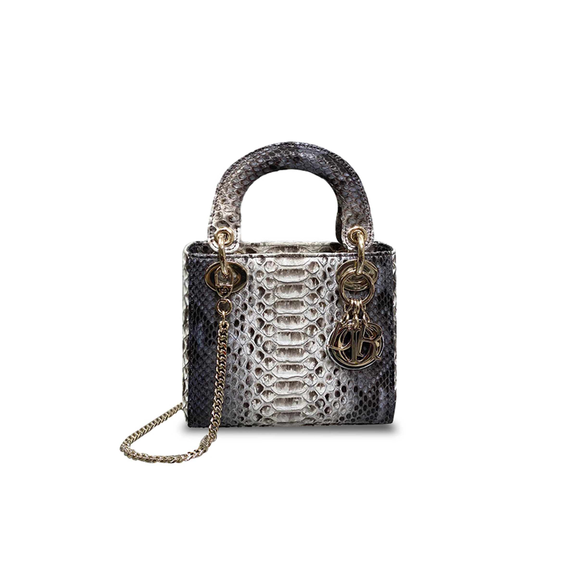 D*or snakeskin mini lady D*or bag (17*15*7cm)
